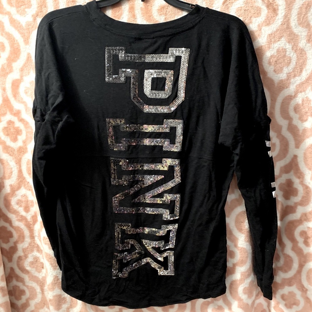 Victoria secret pink sparkly black shirt
